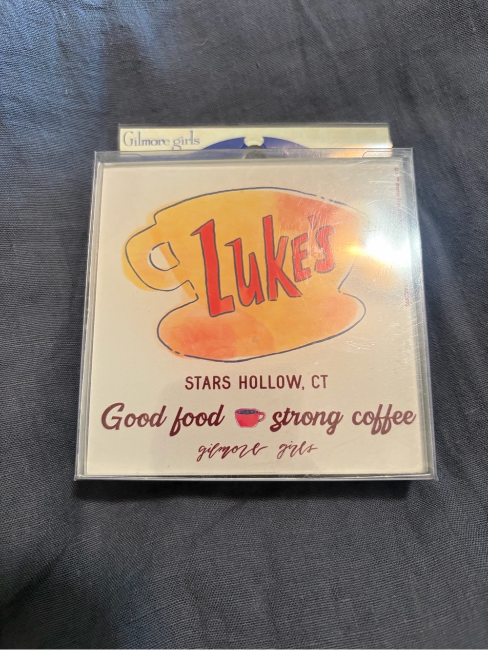 Luke's Diner Coaster - Yellow & Red Coffee Design